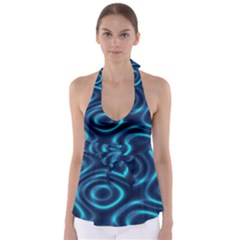 Blue Wavy Babydoll Tankini Top by Sabelacarlos