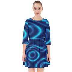 Blue Wavy Smock Dress by Sabelacarlos