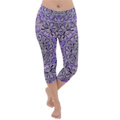 Floral Wreaths In The Beautiful Nature Mandala Lightweight Velour Capri Yoga Leggings by pepitasart