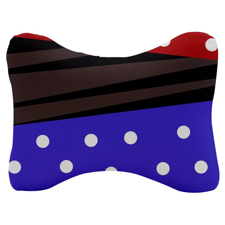 Mixed-lines-dots Black-bg Velour Seat Head Rest Cushion