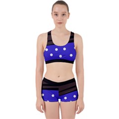 Mixed polka dots and lines pattern, blue, red, brown Work It Out Gym Set