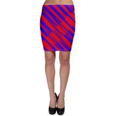 Geometric Blocks, Blue And Red Triangles, Abstract Pattern Bodycon Skirt by Casemiro