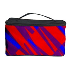 Geometric Blocks, Blue And Red Triangles, Abstract Pattern Cosmetic Storage by Casemiro