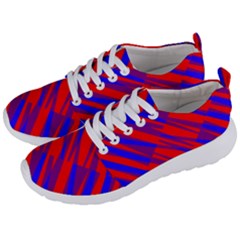 Geometric Blocks, Blue And Red Triangles, Abstract Pattern Men s Lightweight Sports Shoes by Casemiro