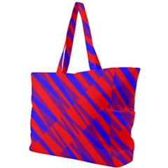 Geometric Blocks, Blue And Red Triangles, Abstract Pattern Simple Shoulder Bag by Casemiro