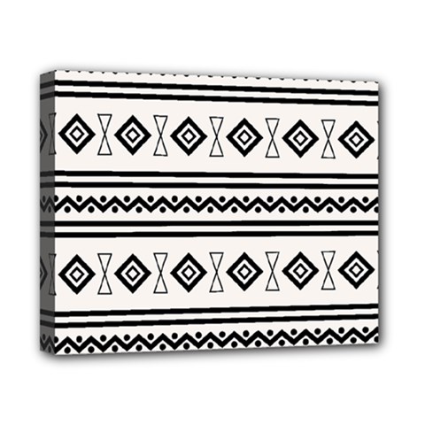 Black And White Aztec Canvas 10  X 8  (stretched) by tmsartbazaar