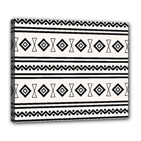 Black And White Aztec Deluxe Canvas 24  X 20  (stretched) by tmsartbazaar