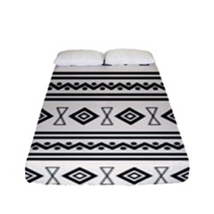 Black And White Aztec Fitted Sheet (full/ Double Size) by tmsartbazaar