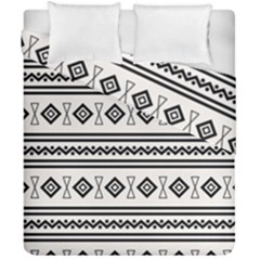 Black And White Aztec Duvet Cover Double Side (california King Size) by tmsartbazaar