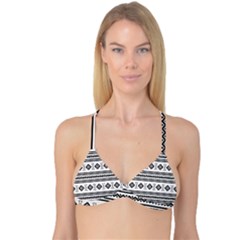 Black And White Aztec Reversible Tri Bikini Top by tmsartbazaar