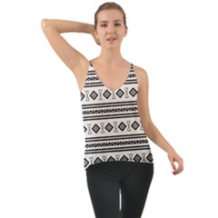 Black And White Aztec Chiffon Cami by tmsartbazaar