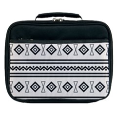 Black And White Aztec Lunch Bag by tmsartbazaar