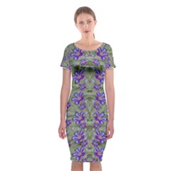 Flowers Everywhere And Anywhere In A Collage Classic Short Sleeve Midi Dress by pepitasart