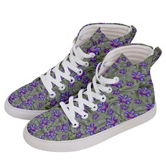 Flowers Everywhere And Anywhere In A Collage Men s Hi-top Skate Sneakers