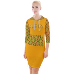 7680x4320-orange-web-solid-color-background Quarter Sleeve Hood Bodycon Dress