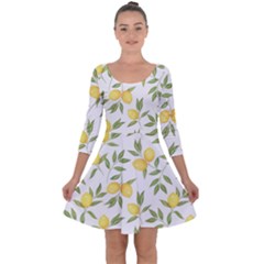 Lemons Quarter Sleeve Skater Dress by Angelandspot