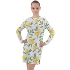 Lemons Long Sleeve Hoodie Dress by Angelandspot