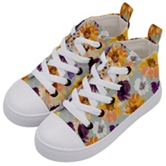 Floral Beauty Kids  Mid-top Canvas Sneakers