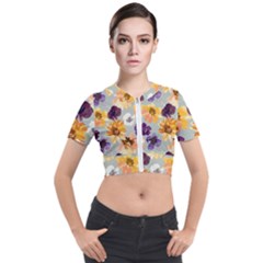 Floral Beauty Short Sleeve Cropped Jacket