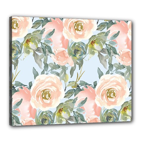 Pink Old Fashioned Roses Canvas 24  X 20  (stretched)