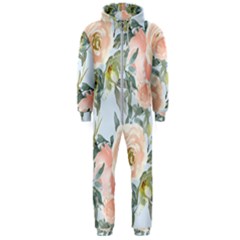 Pink Old Fashioned Roses Hooded Jumpsuit (men) 