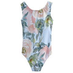 Pink Old Fashioned Roses Kids  Cut-out Back One Piece Swimsuit