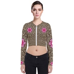 Earth Can Be A Beautiful Flower In The Universe Long Sleeve Zip Up Bomber Jacket by pepitasart