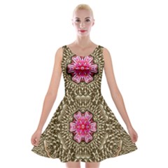 Earth Can Be A Beautiful Flower In The Universe Velvet Skater Dress by pepitasart