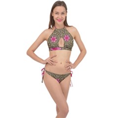 Earth Can Be A Beautiful Flower In The Universe Cross Front Halter Bikini Set by pepitasart