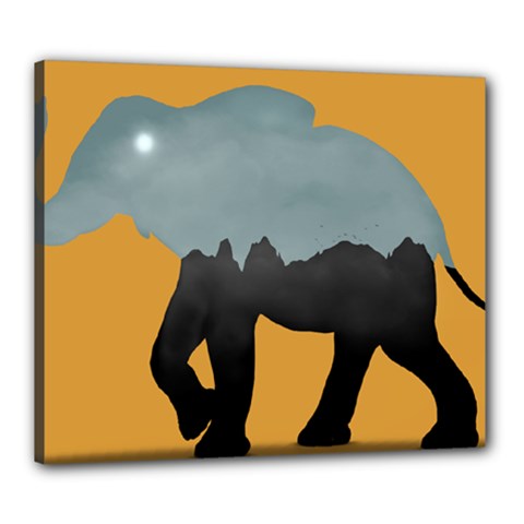 Illustrations Sketch Elephant Wallpaper Canvas 24  X 20  (stretched)