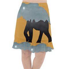 Illustrations Sketch Elephant Wallpaper Fishtail Chiffon Skirt