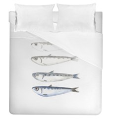 Pencil Fish Sardine Drawing Duvet Cover (queen Size)