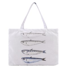 Pencil Fish Sardine Drawing Zipper Medium Tote Bag by HermanTelo