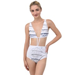 Pencil Fish Sardine Drawing Tied Up Two Piece Swimsuit by HermanTelo