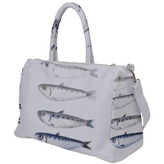 Pencil Fish Sardine Drawing Duffel Travel Bag