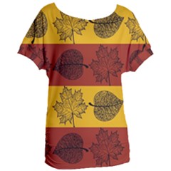 Autumn Leaves Colorful Nature Women s Oversized Tee by Mariart