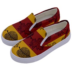 Autumn Leaves Colorful Nature Kids  Canvas Slip Ons by Mariart
