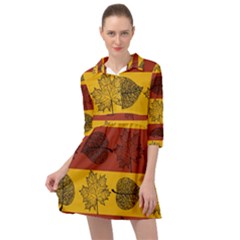 Autumn Leaves Colorful Nature Mini Skater Shirt Dress