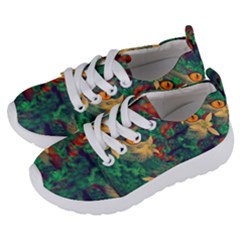 Illustrations Color Cat Flower Abstract Textures Orange Kids  Lightweight Sports Shoes
