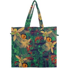 Illustrations Color Cat Flower Abstract Textures Orange Canvas Travel Bag