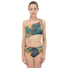 Illustrations Color Cat Flower Abstract Textures Orange Spliced Up Two Piece Swimsuit