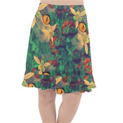 Illustrations Color Cat Flower Abstract Textures Orange Fishtail Chiffon Skirt by Alisyart