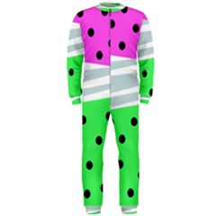 Dots And Lines, Mixed Shapes Pattern, Colorful Abstract Design Onepiece Jumpsuit (men)  by Casemiro