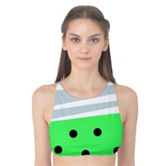 Dots And Lines, Mixed Shapes Pattern, Colorful Abstract Design Tank Bikini Top by Casemiro