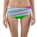 Dots and lines, mixed shapes pattern, colorful abstract design Reversible Mid-Waist Bikini Bottoms View1