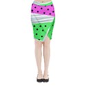 Dots and lines, mixed shapes pattern, colorful abstract design Midi Wrap Pencil Skirt View1