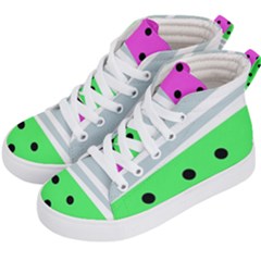 Dots And Lines, Mixed Shapes Pattern, Colorful Abstract Design Kids  Hi-top Skate Sneakers by Casemiro