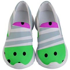 Dots And Lines, Mixed Shapes Pattern, Colorful Abstract Design Kids Lightweight Slip Ons by Casemiro