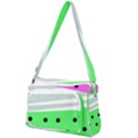 Dots and lines, mixed shapes pattern, colorful abstract design Front Pocket Crossbody Bag View1