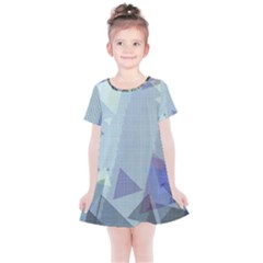 Light Blue Green Grey Dotted Abstract Kids  Simple Cotton Dress